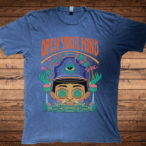 Open Your Mind 2.0 - Premium Mineral Wash Vintage Unisex Tee